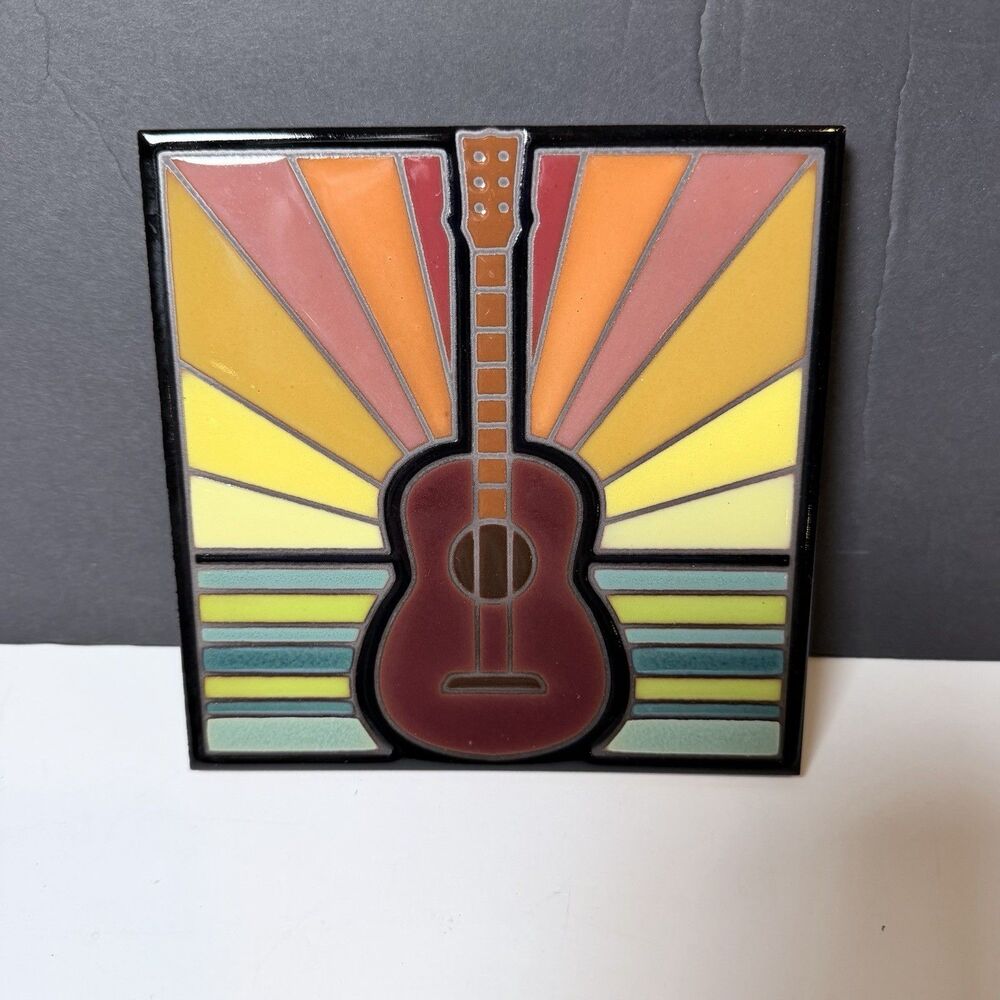 Carly Quinn Designs Guitar Tile Art Trivet